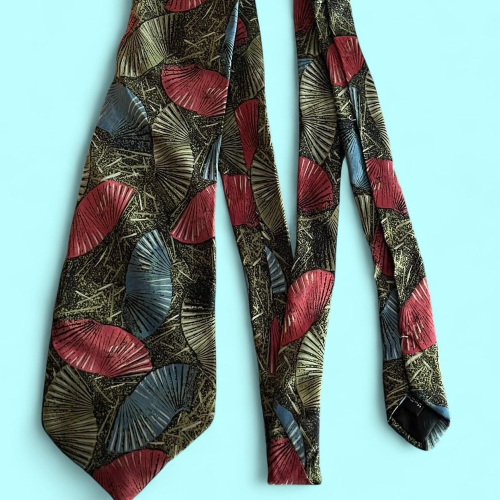 Fendi Vintage 90s Tropical Floral Patterned Silk Neck Tie